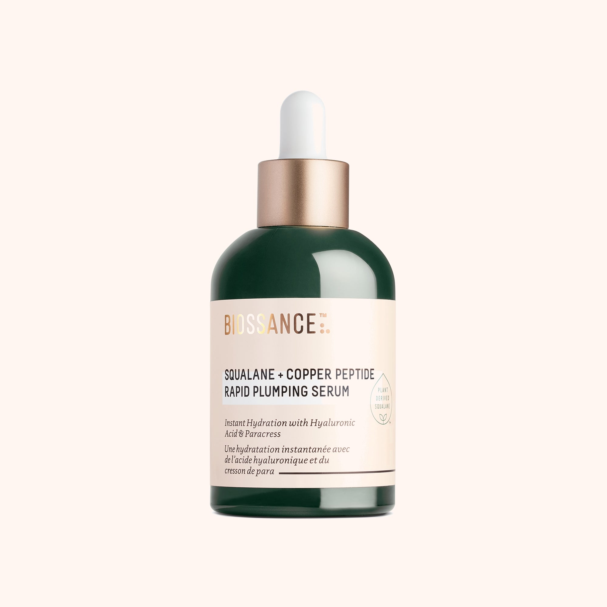Biossance Squalane + Copper Peptide Rapid Plumping Serum bottle